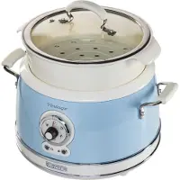 Ariete 2904/05 - Vintage Slowcooker - XL Rijstkoker - 3.5 Liter inhoud - 700 Watt - warmhoudfunctie - Blauw