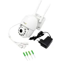 Technaxx 4991, IP-beveiligingscamera, geschikt voor binnen- en buitengebruik, draadloos, extern, wandmontage, wit