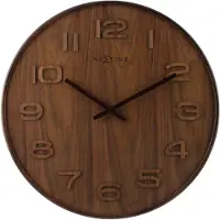Nextime wandklok 35 cm - Hout - Bruin - 'Wood Wood Medium'