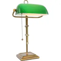 Steinhauer Ancilla 7961BR – Bronzen notarislamp met groen glas en verstelbare hoogte