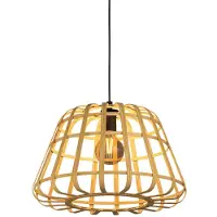 Eglo 390151 Montezuelo Hanglamp Staal Zwart/Hout Natuur - 1 x E27