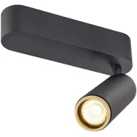 SLV Opbouwspot Grip! M zwart met goud 3000K