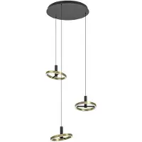 Eglo Hanglamp Brest 3 Lichts Rond Zwart Met Goud