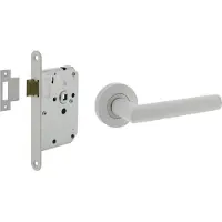 Intersteel deurbeslag set loopslot wit met deurkruk Bastian op rozet ø52x10mm - wit