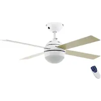 Eglo Ventilator Fan wit en hout met lamp