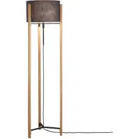 FISCHER&HONSEL GMBH Schemerlamp Shine-Wood met zwarte kap