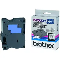 Brother TX-141 Tape Zwart op transparant (18 mm)