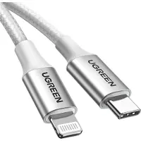 UGREEN USB C Lightning Kabel MFi Gecertificeerd Nylon PD Oplader Cable Voor iPhone 12/12 Mini/ 12 Pro/ 12 Pro Max/SE/ 11/11 Pro/X/XR/XS MAX/ 8/8 Plus, enz. (1Meter)