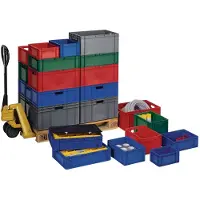 LA-KA-PE Transportstapelbak | L600xB400xH145mm | rood PP | zijwanden gesloten | 1 stuk - TK600/145-0 ROT TK600/145-0 ROT