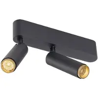 SLV Opbouwspot Grip S 2 Lichts Zwart 2700k