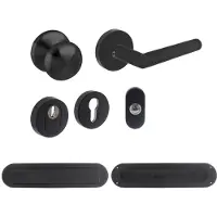 Intersteel voordeurset veiligheidsbeslag 6-delig SKG3*** rond - mat zwart