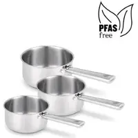 Beka Cicla 3-delige Sauspannen Set - Ø 16, 18, 20 cm - Gerecycleerd RVS - inox - PFAS-vrij - Geschikt voor inductie - 3 Steelpannen