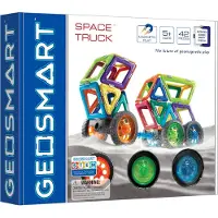 GeoSmart Space Truck - Magnetisch Constructiespeelgoed - 43-delige Technische Ruimteset met Wielen - Vanaf 5 Jaar