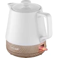 Concept RK0060, 1 liter, 1200 watt, wit, hout, keramiek, draadloos
