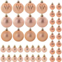 Kadax Kerstballen van kunststof, set van 44 ballen, kerstballen, kerstboomballen, kerstboomversiering, kerstdecoratie (koper)