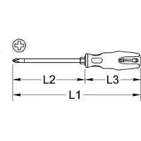 Ks Tools 159.1153 1591153 Kruiskop schroevendraaier PH 1 Koplengte: 200.0 mm DIN ISO 8764