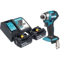 Makita DTD 173 RG accu slagmoersleutel 18 V 180 Nm 1/4" borstelloos + 2x oplaadbare accu 6,0 Ah + lader