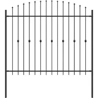 vidaXL Spike Fence ASTEN 200 x 200 cm Gepoedercoat staal Zwart