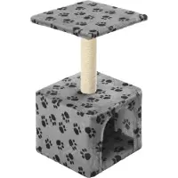 vidaXL Krabpaal voor katten, sisal, 55 cm, grijs, met pootafdrukken