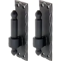 Alberts 846084 Klem op plaat | smeedijzeren vorm met DI of DII haak | zwart geplastificeerd | doornmaat Ø16 mm | plaat 150 x 45 mm | Set van 2