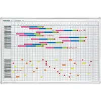 Franken JetKalender JK753 jaarkalender, 53 kalenderweken, magnetisch, opbergbak, B 900 x H 600 mm, staal & aluminium, wit