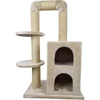 Topmast Krabpaal Indy - Beige - 54 x 34 x 92 cm - Krabpaal voor Katten - Krabpalen voor Grote Katten - Met Sisal Touw