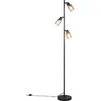 TRIO REALITY CADIZ - Vloerlamp - Zwart mat - excl. 3x E14 4 W - Voetschakelaar