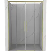 Mexen Rox schuifdouchedeur 150 , transparant, geborsteld goud - 8C2-150-002-55-00