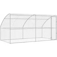 vidaXL Hondenhok 2 st zilver 4 x 2 x 2 m Verzinkt staal