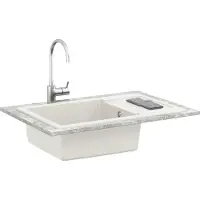 vidaXL Wasbak Wit 780 x 500 mm 80% Kwarts en 20% Hars