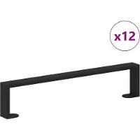 vidaXL Meubelpoten, 12 stuks, zwart, 481 x 40,5 x 100 mm, ijzer
