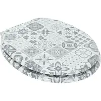 vidaXL Zacht-sluit toiletzitting 2 st Blauw en Wit Porselein MDF bord