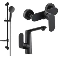 Mexen Milo DF05 doucheset, zwart - 713054DF05-70