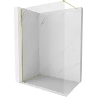 Mexen Kioto-X douchewand Walk-in 80 x 200 , transparant 10 mm, goud geborsteld - 800-080-101-55-00-X