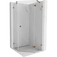 Mexen Lunar vijftienhoekige douchecabine scharnierend rechts 100 x 100 cm, transparant, roze goud - 831-100P-100L-60-00-P