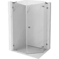 Mexen Lunar L vijfhoekige douchecabine scharnierend rechts 90 x 100 , transparant, gun metal - 831L-090P-100L-95-00-P