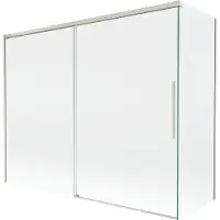 Mexen Rox badwand 2-delige schuifbare 190 + 90 x 150 , transparant, geborsteld nikkel - 8C9-190-090-97-00