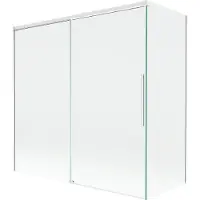Mexen Rox badwand 2-delig schuifbaar 160 + 75 x 150 , transparant, wit - 8C9-160-075-20-00