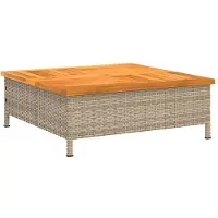 vidaXL Parasolvoetbedekking 70x70x25 cm poly rattan acaciahout beige