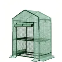 Floordirekt Bloom Kas - Weerbestendige Kas met Robuust Stalen Frame - Compact Plantenhuis - met 2 Opbergniveaus - 49 x 69 x 93 cm