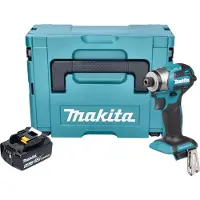 Makita DTD 173 T1J accu-slagmoersleutel 18 V 180 Nm 1/4" borstelloos + 1x oplaadbare accu 5,0 Ah + Makpac - zonder oplader