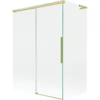 Mexen Rox L badwand 2-delige schuif 120 + 70 x 150 , transparant, goud geborsteld - 8C9L-120-070-55-00