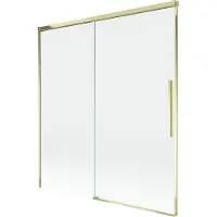 Mexen Rox badwand tweedelig schuifbaar 150 x 150 , transparant, goud - 8C9-150-001-50-00