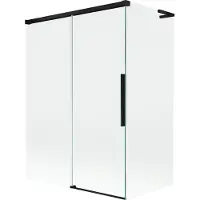 Mexen Rox L badwand 2-delige schuif 120 + 70 x 150 , transparant, zwart - 8C9L-120-070-70-00