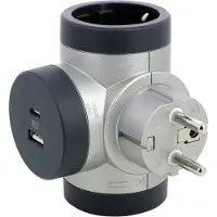 Legrand Draaibare Premium Contactstop - Verdeelstekker 3X2P+A - USB A & C Hub - Randaarde Nederland - Zwart & Wit