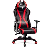 Diablo Gaming stoel X-Horn, kantoorkruk met 3D armleuningen, ergonomisch ontwerp, nek- en lendensteun, imitatieleer, wiegfunctie, kleur: zwart-rood, maat: normaal