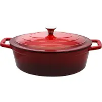 ELO Stahlwaren Gietijzeren braadpan ov.33red, Pan + steelpan, Rood