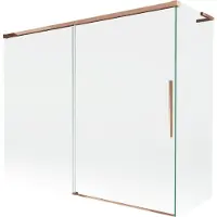 Mexen Rox L badscherm, 2-delige schuifbare wand 190 + 80 x 150 , transparant, rose goud - 8C9L-190-080-60-00