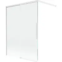 Mexen Rox badwand tweeledig verschuifbaar 120 x 150 , transparant, wit - 8C9-120-003-20-00