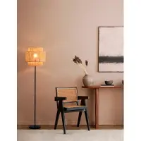 Lyora Vloerlamp Lito zwart en rotan